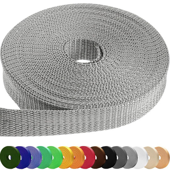 Picture of TECEUM 1.5 Inch Webbing - Light Gray - 25 Yards - 1.5” Webbing for Climbing Outdoors Indoors Crafting DIY nw