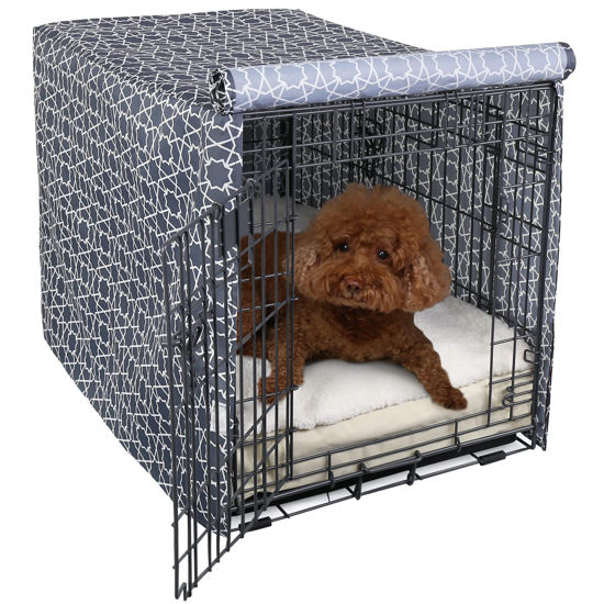 Picture of Explore Land Pattern Dog Crate Cover for 24 Inches Wire Cage, Heavy-Duty Polyester Indoor Pet Kennel Covers Universal Fit for 1 2 3 Doors Standard Metal Crate (Morocco)