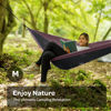 Picture of Durable Hammock 400 lb Capacity, Nylon Camping Hammock Chair - Double or Single Sizes w/Tree Straps and Attached Carry Bag - for Travel/Backpacking/Beach/Backyard (Medium,Dark Gray & Dusty Pink)