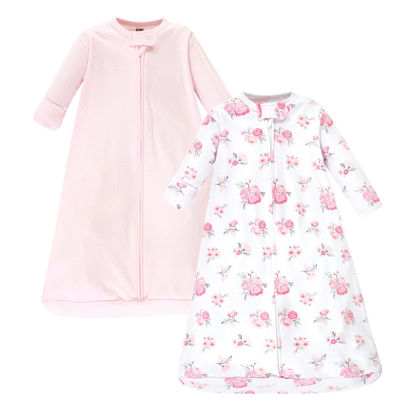 Picture of Hudson Baby Unisex Baby Cotton Long-Sleeve Wearable Sleeping Bag, Sack, Blanket, Basic Pink Floral, 18-24 Months