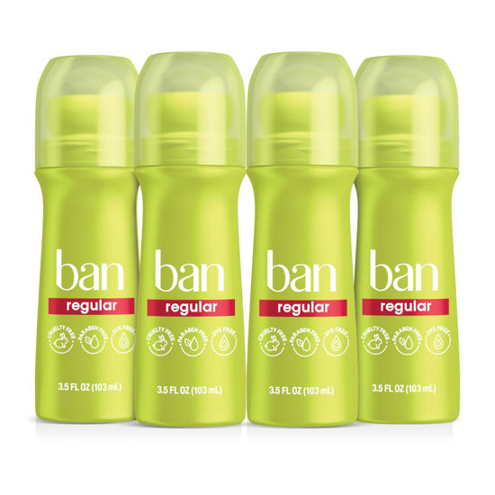 Picture of Ban Roll-On Regular Deodorant, 3.5 Ounce (Pack of 4)