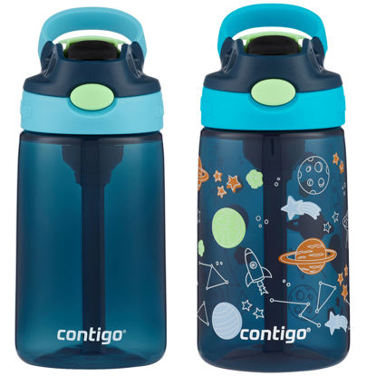 Picture of Contigo Kids Water Bottle with Redesigned AUTOSPOUT Straw, 14oz., 2 Pack, Blueberry and Blue Raspberry & Blueberry and Blue Raspberry with Cosmos