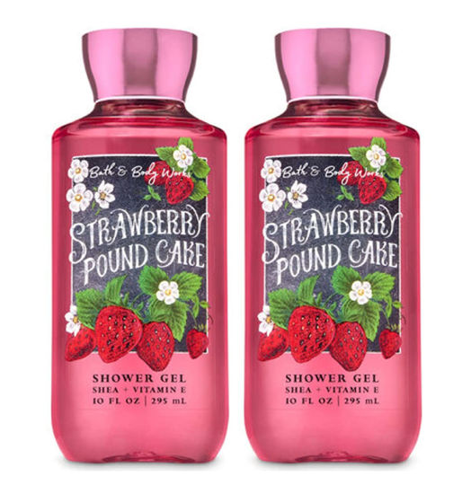 Picture of Bath and Body Works Strawberry Pound Cake Shower Gel 10 Oz 2 Pack (Strawberry Pound Cake)