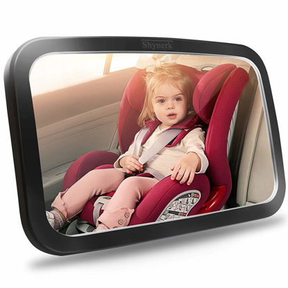 Picture of Shynerk Baby Car Mirror, Safety Car Seat Mirror for Rear Facing Infant with Wide Crystal Clear View, Shatterproof, Fully Assembled, Crash Tested and Certified