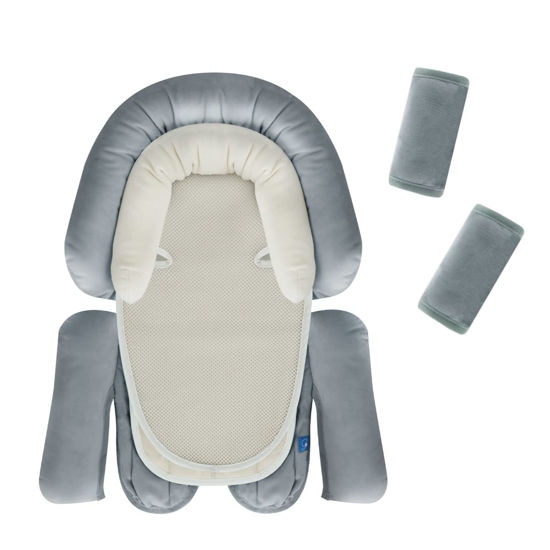 Picture of COOLBEBE Upgraded 3-in-1 Babybody Support & Strap Covers Set for Newborn Infant - Extra Soft Car Seat Insert Cushion Pad, Perfect for Carseats, Strollers, Swing