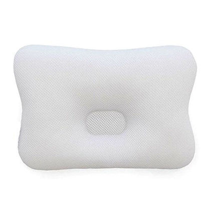 Picture of Baby Pillow for Newborn Breathable 3D Air Mesh Organic Cotton, Protection for Flat Head Syndrome Check Pink