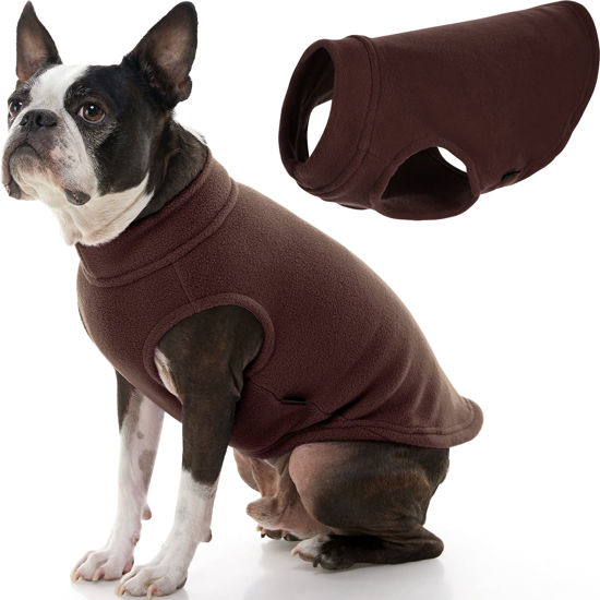 Picture of Gooby Stretch Fleece Vest Dog Sweater - Brown, X-Large - Warm Pullover Fleece Dog Jacket - Winter Dog Clothes for Small Dogs Boy or Girl - Dog Sweaters for Small Dogs to Dog Sweaters for Large Dogs