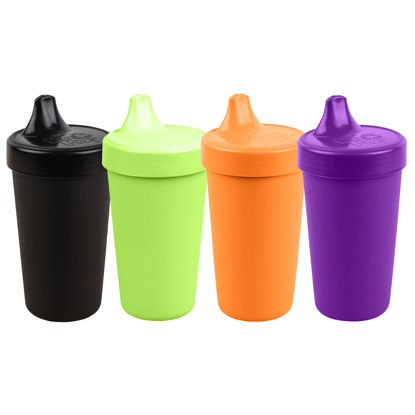 Picture of Re-Play Made in USA 10 Oz. Sippy Cups for Toddlers, Pack of 4 - Reusable Spill Proof Cups for Kids, Dishwasher/Microwave Safe - Hard Spout Sippy Cups for Toddlers 3.13" x 6.25", Halloween