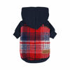 Picture of Fitwarm Tartan Plaid Dog Hoodie, Knitted Dog Clothes for Small Dogs Boy, Pet Sweater with Hood, Cat Fleece Lined Winter Outfit, Red, Navy Blue, XXL