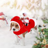 Picture of BWOGUE Santa Dog Costume Christmas Pet Clothes Santa Claus Riding Pet Cosplay Costumes Party Dressing up Dogs Cats Outfit for Small Medium Large Dogs Cats