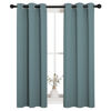 Picture of NICETOWN Modern Blackout Curtains Noise Reducing, Greyish Blue, 2 Panels, W29 x L40 -Inch, Thermal Insulated and Privacy Room Darkening Drape Panels for Boy's Guest Room Door Small Short Window