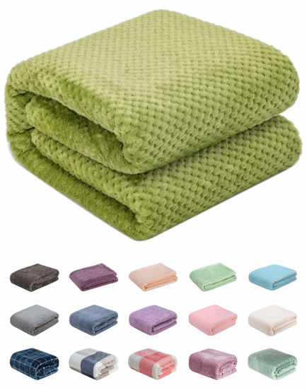 Picture of Fuzzy Throw Blanket, Plush Fleece Blankets for Adults, Toddler, Boys and Girls, Warm Soft Blankets and Throws for Bed, Couch, Sofa, Travel and Outdoor, Camping (Throw(50"x70"), L-Avocado)