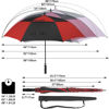 Picture of G4Free 54 Inch Automatic Open Golf Umbrella Extra Large Oversize Double Canopy Vented Windproof Waterproof Stick Umbrellas(Black/Red)