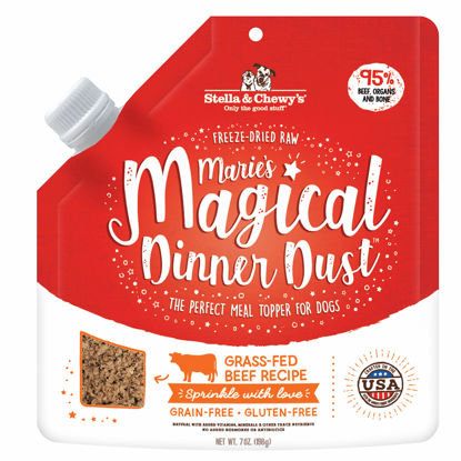 Picture of Stella & Chewy's Freeze-Dried Raw Marie's Magical Dinner Dust - Protein Rich, Grain Free Dog & Puppy Food Topper - Grass-Fed Beef Recipe - 7 oz Bag