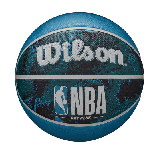 Picture of WILSON NBA DRV Plus Vibe Outdoor Basketball - Size 5-27.5", Black/Blue