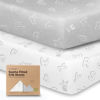 Picture of 2-Pack Organic Crib Sheets for Boys, Girls - Jersey Fitted Crib Sheet, Baby Crib Sheets Neutral, Crib Mattress Sheet, Cotton Crib Sheets, Breathable Crib Sheet, Baby Mattress Sheets (ABC Land Cloud)