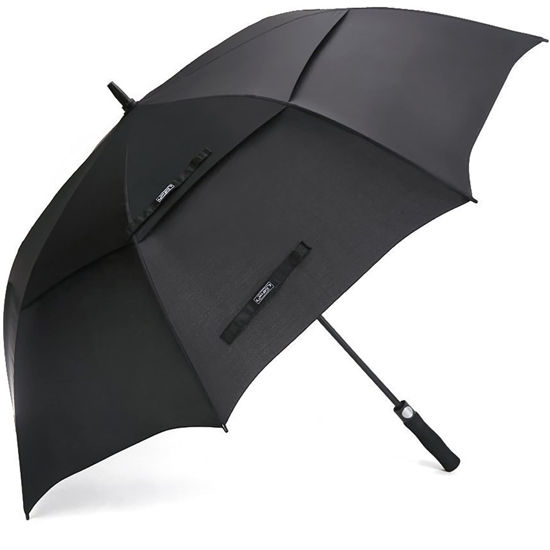 Picture of G4Free 62 Inch Automatic Open Golf Umbrella Extra Large Oversize Double Canopy Vented Windproof Waterproof Stick Umbrellas (Black)