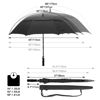 Picture of G4Free 62 Inch Automatic Open Golf Umbrella Extra Large Oversize Double Canopy Vented Windproof Waterproof Stick Umbrellas (Black)