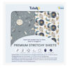 Picture of TotAha Space Crib Fitted Sheet, Super Stretchy Jersey Star Crib Sheets, Buttery Soft Boy Crib Mattress Sheets, Ultra Breathable Baby Bed Sheets 28x52x9 Extra Deep Pocket, 2 Pack