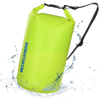 Picture of MARCHWAY Floating Waterproof Dry Bag Backpack 5L/10L/20L/30L/40L, Roll Top Sack Keeps Gear Dry for Kayaking, Rafting, Boating, Swimming, Camping, Hiking, Beach, Fishing (Bright Yellow, 30L)