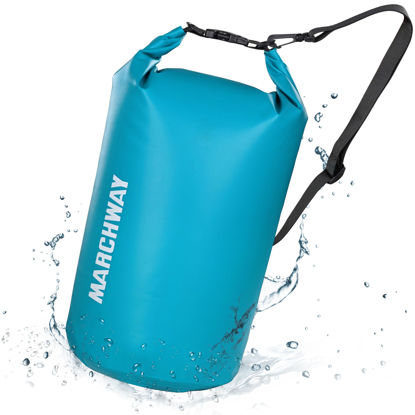 Picture of MARCHWAY Floating Waterproof Dry Bag Backpack 5L/10L/20L/30L/40L, Roll Top Sack Keeps Gear Dry for Kayaking, Rafting, Boating, Swimming, Camping, Hiking, Beach, Fishing (Teal, 30L)