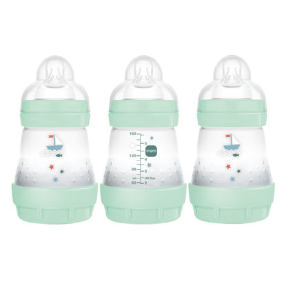 Picture of MAM Easy Start Anti Colic Baby Bottle, Easy Switch Between Breast and Bottle, Reduces Air Bubbles, 3 Pack, Newborn, Boy, Turquoise Green