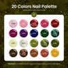 Picture of Beetles Fall Gel Nail Polish Set, 20 Colors Green Blue Burgundy Purple Brown Gel Polish Glitter Pearl Cat Eye Urban Elegance Nail Manicure with Base Coat Matte & No Wipe Top Coat Soak off UV Gel