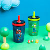 Picture of Zak Designs The Super Mario Bros. Movie Kelso Toddler Cups For Travel or At Home, 15oz 2-Pack Durable Plastic Sippy Cups With Leak-Proof Design is Perfect For Kids (Mario & Luigi)