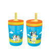 Picture of Zak Designs 15oz Bluey Kelso Tumbler Set, BPA-Free Leak-Proof Screw-On Lid with Straw Made of Durable Plastic and Silicone, Perfect Bundle for Kids, 2 Count (Pack of 1)