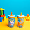 Picture of Zak Designs Blippi Kelso Toddler Cups For Travel or At Home, 15oz 2-Pack Durable Plastic Sippy Cups With Leak-Proof Design is Perfect For Kids (Blippi)