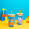 Picture of Zak Designs Blippi Kelso Toddler Cups For Travel or At Home, 15oz 2-Pack Durable Plastic Sippy Cups With Leak-Proof Design is Perfect For Kids (Blippi)