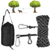 Picture of XiaZ Dog Camping Leash, 50ft Portable Overhead Trolley System for Dogs up to 200lbs, Dog Tie Out Cable, Camping, Parks, Outdoor Events,5 min Set-up,Black