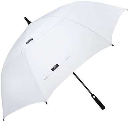 Picture of G4Free 62 Inch Automatic Open Golf Umbrella Extra Large Oversize Double Canopy Vented Windproof Waterproof Stick Umbrellas(White)