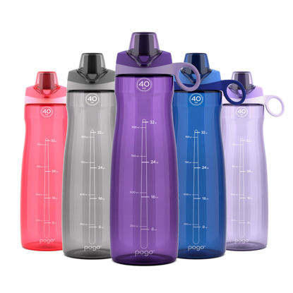 Picture of Pogo BPA-Free Tritan Plastic Water Bottle with Chug Lid, 40 Oz, Purple