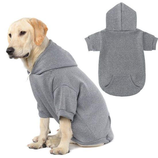 Picture of KOOLTAIL Basic Dog Hoodie - Soft and Warm Dog Hoodie Sweater with Leash Hole and Pocket, Dog Winter Coat, Cold Weather Clothes for XS-XXL Dogs