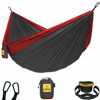 Picture of Wise Owl Outfitters Hammock for Camping Single Hammocks Gear for The Outdoors Backpacking Survival or Travel - Portable Lightweight Parachute Nylon SO Charcoal & Red