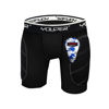 Picture of Youper Boys Youth Padded Sliding Shorts with Soft Protective Athletic Cup for Baseball, Football, Lacrosse (Black White, Small)