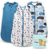 Picture of Cute Castle Baby Sleep Sack 0-6 Months - Lightweight 100% Cotton 2-Way Zipper TOG 0.5 Infant Wearable Blanket, Newborn Essentials Toddler Sleep Clothes (3 Pack Blue)