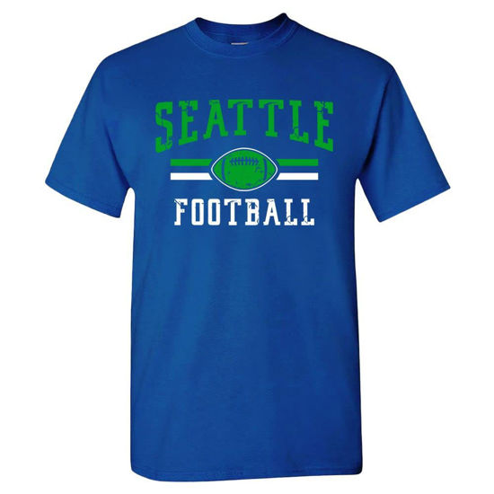 Picture of Seattle Football Men's Vintage Fan T-Shirt (Royal T-Shirt, L)