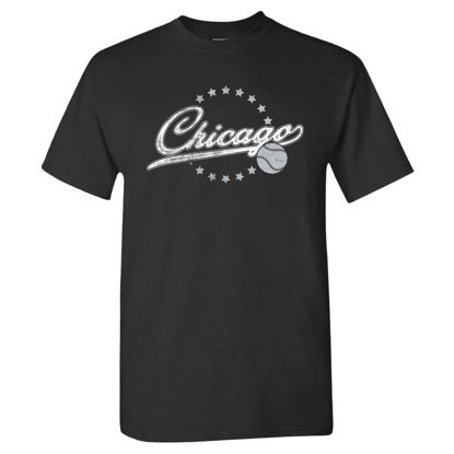 Picture of Chicago Baseball Vintage Men's Fan T-Shirt (Black Shirt, S)