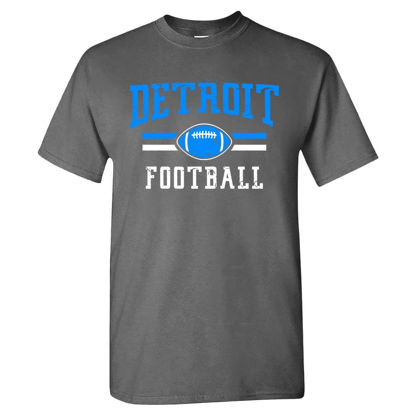 Picture of Detroit Football Men's Vintage Fan T-Shirt (Charcoal T-Shirt, L)