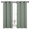 Picture of NICETOWN Bedroom Curtain Panels Blackout Draperies, Thermal Insulated Solid Grommet Blackout Curtains/Drapes (Greyish Green, 1 Pair, 34 by 45-inch)