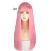 Picture of URCGTSA 22 Inches long Hair Wig for Women Pink Synthetic Hair Natural Long Straight Wig With Bangs Party Cosplay Wig for Girl (Light Pink)