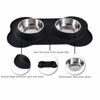 Picture of Hubulk Pet Dog Bowls 2 Stainless Steel Dog Bowl with No Spill Non-Skid Silicone Mat + Pet Food Scoop Water and Food Feeder Bowls for Feeding Small Medium Large Dogs Cats Puppies (M, Black)