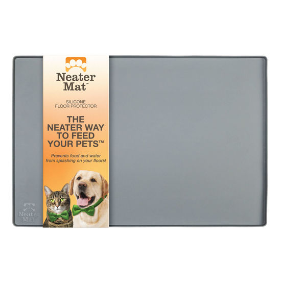 Picture of Neater Pet Brands Neater Mat - Waterproof Silicone Pet Bowls Mat - Protect Floors from Food & Water (Gunmetal, 24" x 16" Silicone)