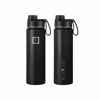 Picture of IRON °FLASK Camping & Hiking Hydration Flask, Wide Mouth, 3 Spout Lids, Stainless Steel Outdoor Water Bottle, Double Walled, Insulated Thermos, Metal Canteen - Midnight Black, 22 Oz