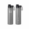 Picture of IRON °FLASK Sports Water Bottle - Wide Mouth with 3 Spout Lids - Stainless Steel Gym & Outdoor Bottles for Men, Women & Kids - Double Walled, Insulated Thermos, Metal Canteen - Graphite, 22 Oz