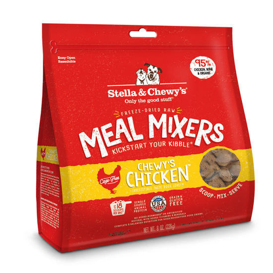 Picture of Stella & Chewy's Freeze Dried Raw Chewy’s Chicken Meal Mixers - Dog Food Topper for Small & Large Breeds - Grain Free, Protein Rich Recipe - 8 oz Bag