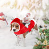 Picture of BWOGUE Santa Dog Costume Christmas Pet Clothes Santa Claus Riding Pet Cosplay Costumes Party Dressing up Dogs Cats Outfit for Small Medium Large Dogs Cats