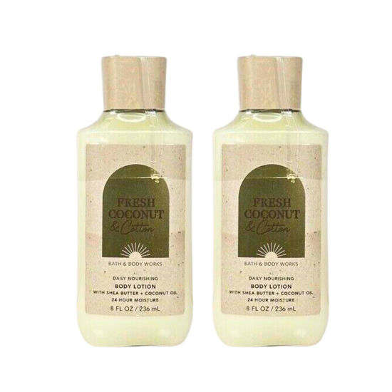 Picture of Bath & Body Works Body Lotion Pack of 2, 8oz Each (Fresh Coconut Cotton)